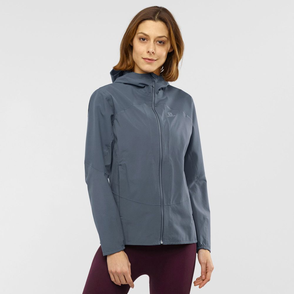 Salomon Singapore Womens Jackets - OUTLINE W Dark Gery | 58672-ZARK